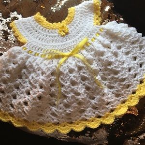 Dress, booties, headband, diaper cover